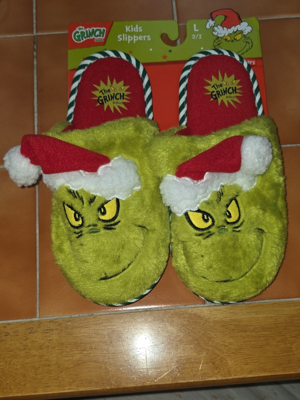 "THE GRINCH" DR. SEUSS KIDS SLIPPERS SIZE 2/3
